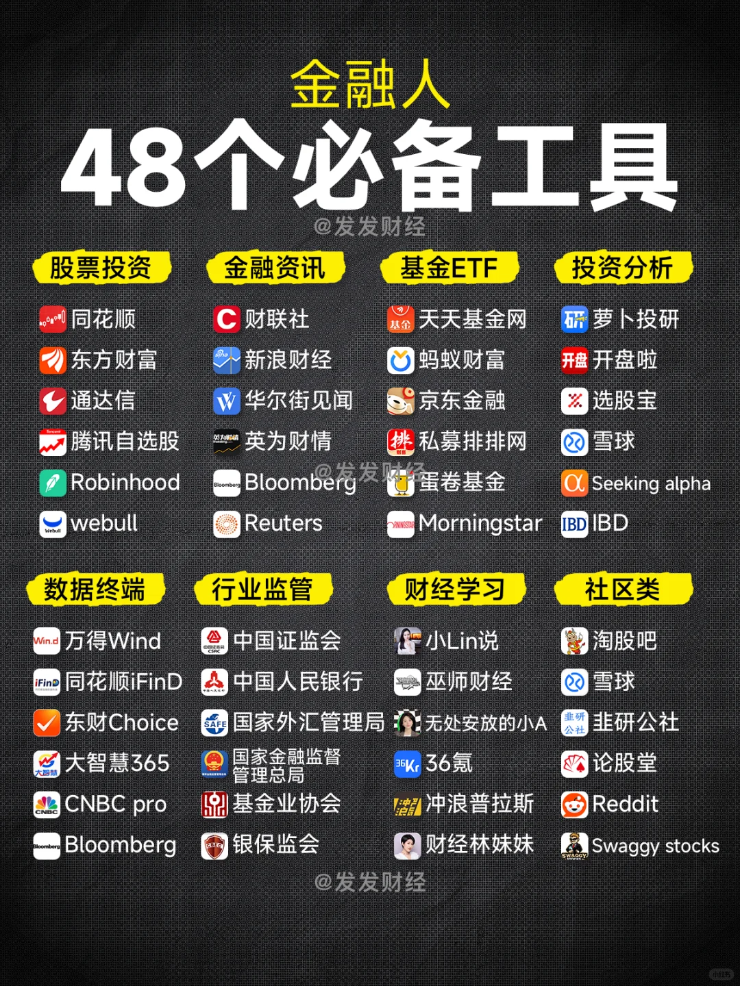 🔥金融人必备的48个工具‼️