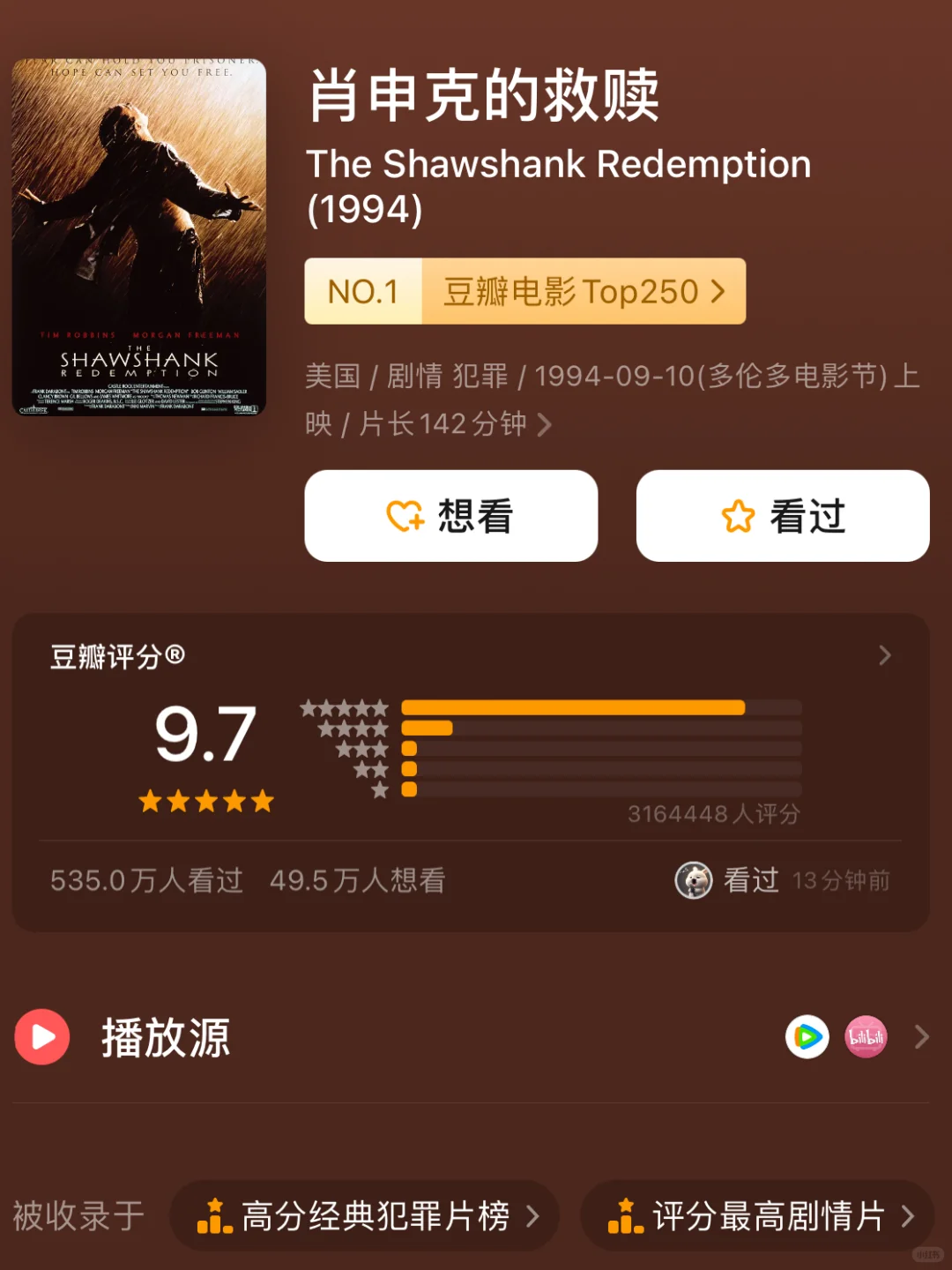 🎬每日一部电影——《肖申克的救赎》