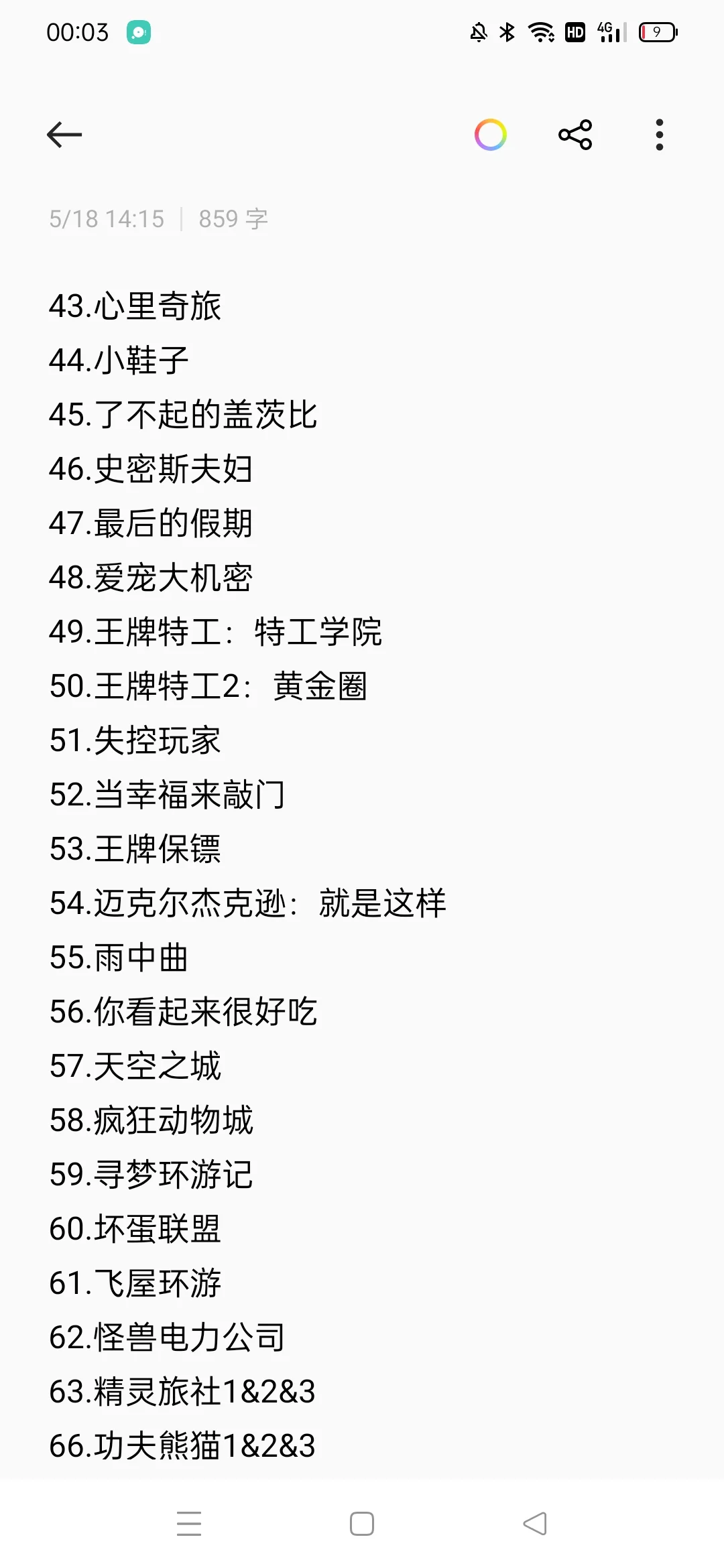 记录一下自己的电影清单~