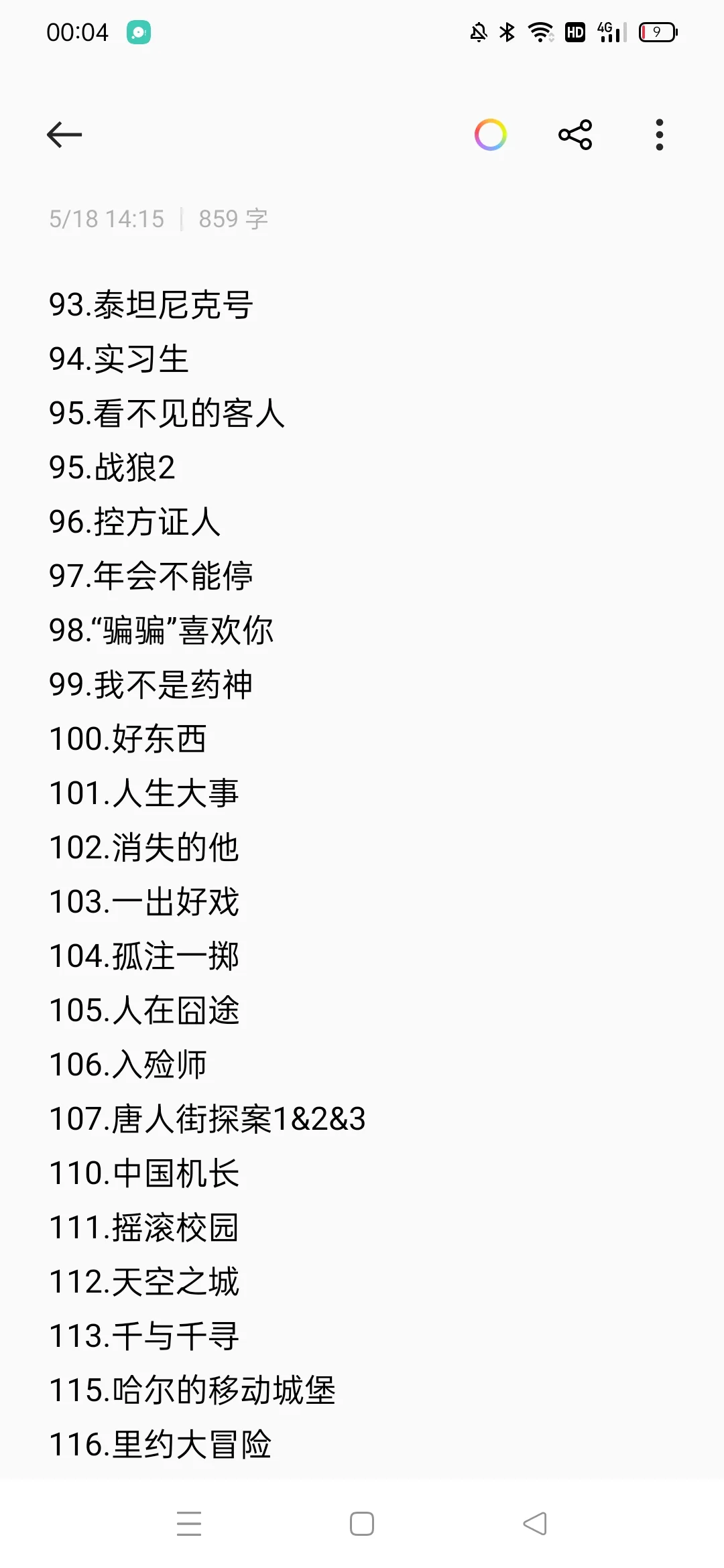 记录一下自己的电影清单~