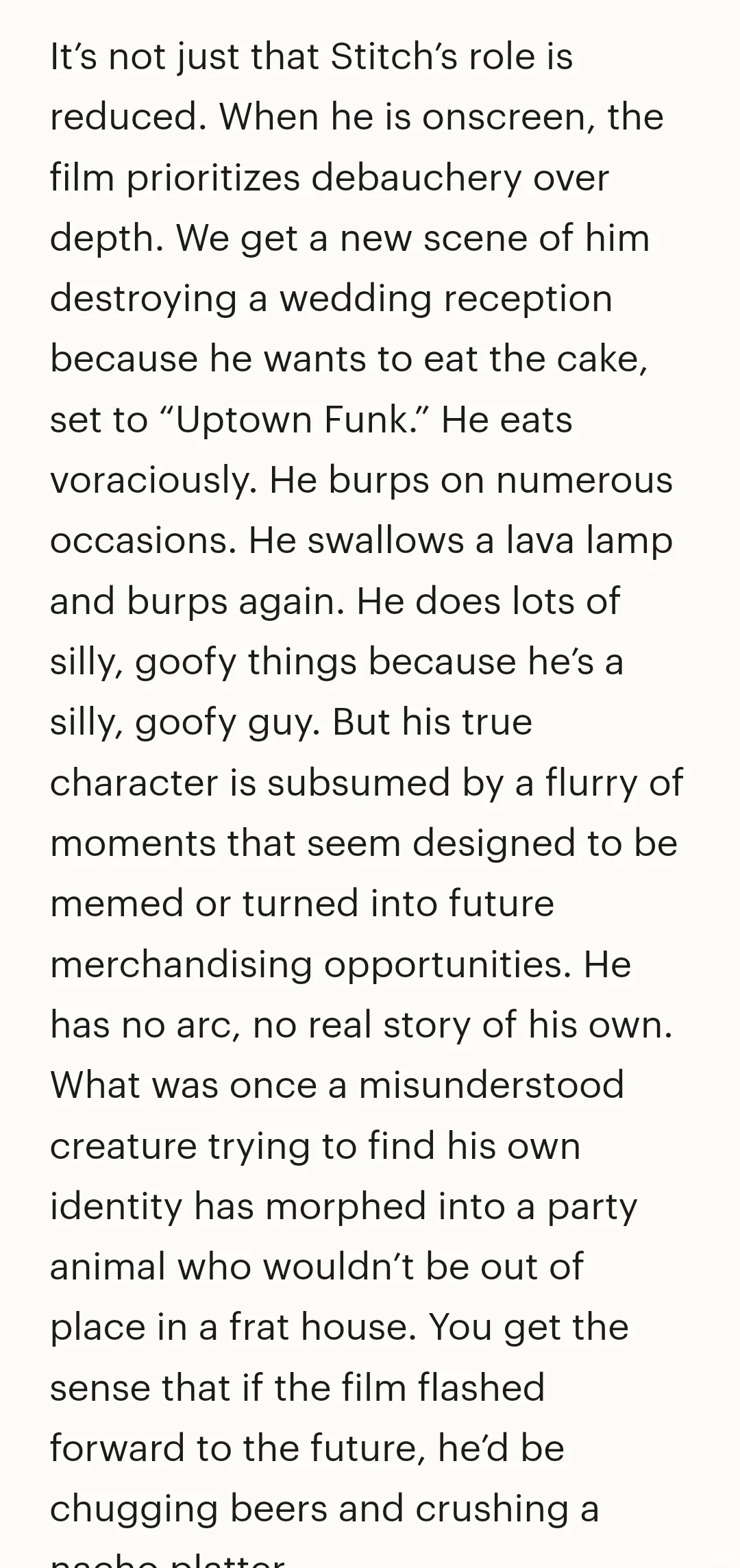 迪士尼玷污了史迪奇。他没有自己的故事了