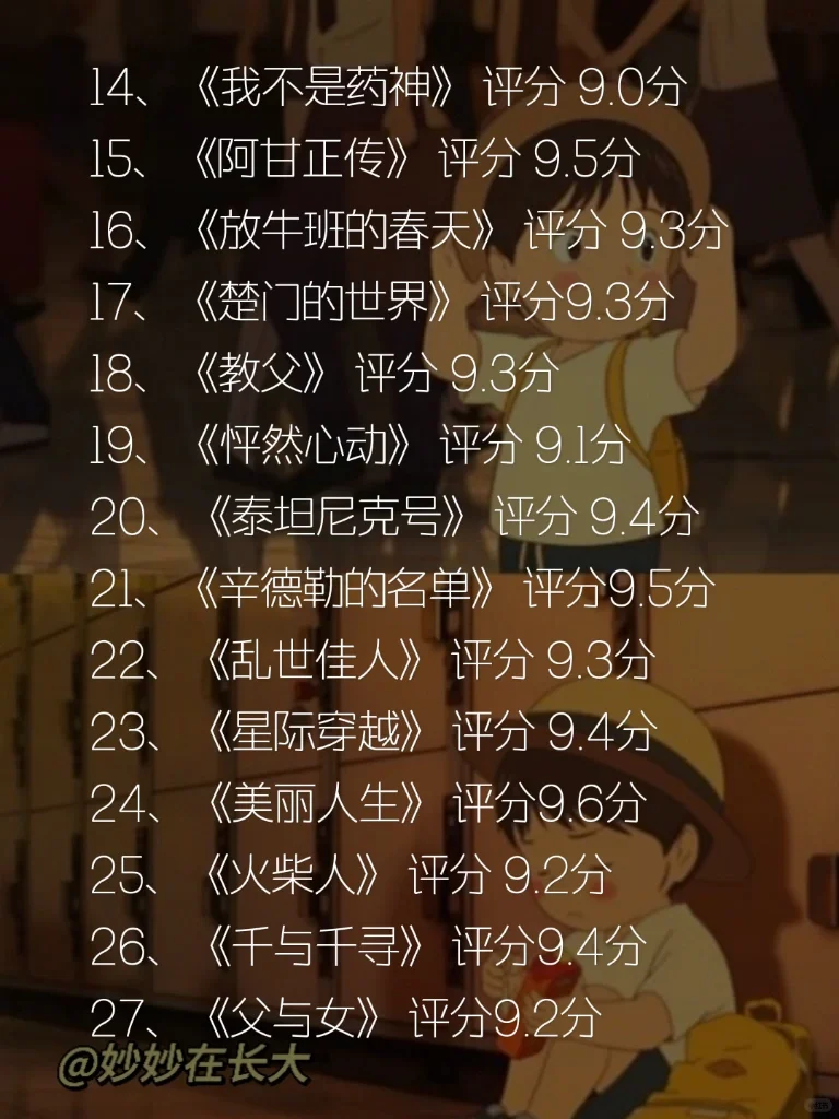 🔥🔥独处时必看的50部豆瓣高分影片‼️