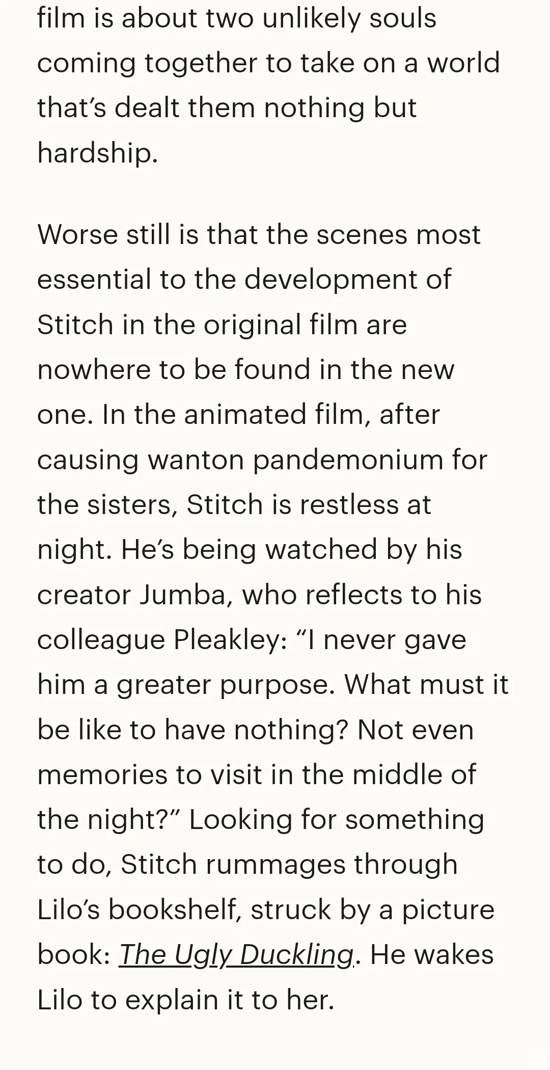 迪士尼玷污了史迪奇。他没有自己的故事了