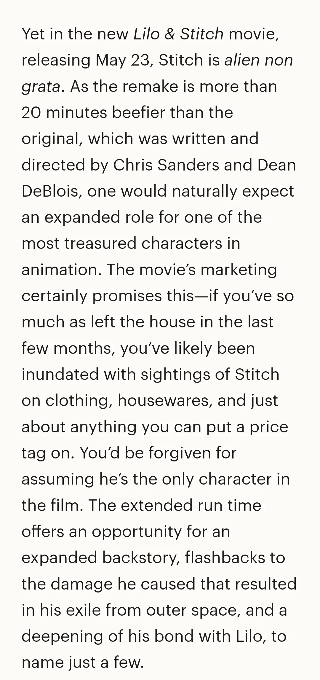 迪士尼玷污了史迪奇。他没有自己的故事了