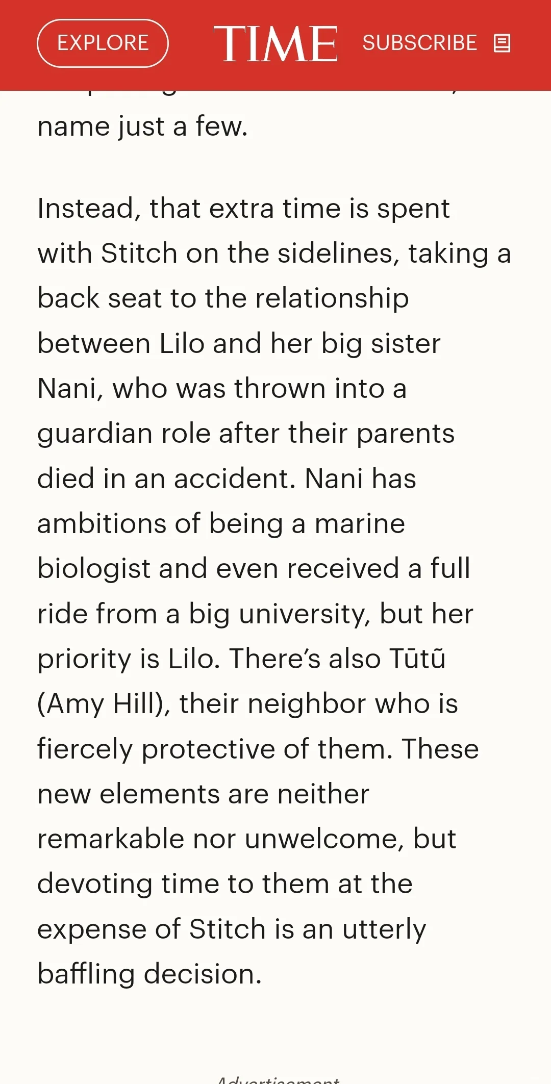 迪士尼玷污了史迪奇。他没有自己的故事了