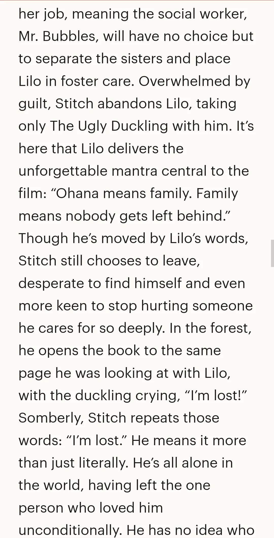 迪士尼玷污了史迪奇。他没有自己的故事了