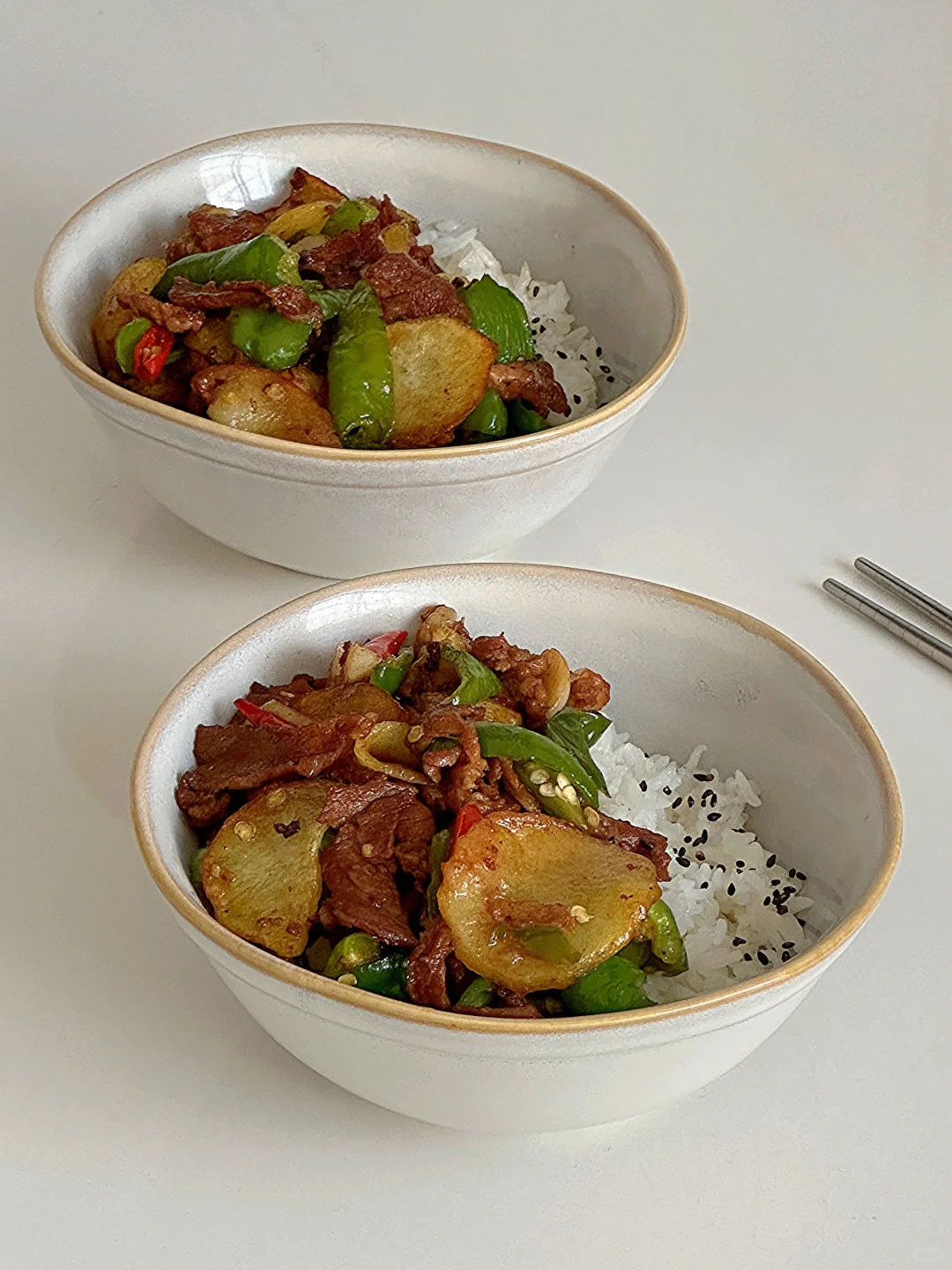 宅家幸福感｜今天吃土豆片辣椒炒肉🫑🥔🍚