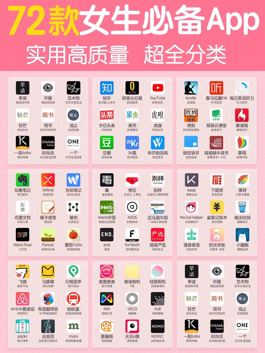 72款女生必备app🥰实用高效😃超全分类🌝