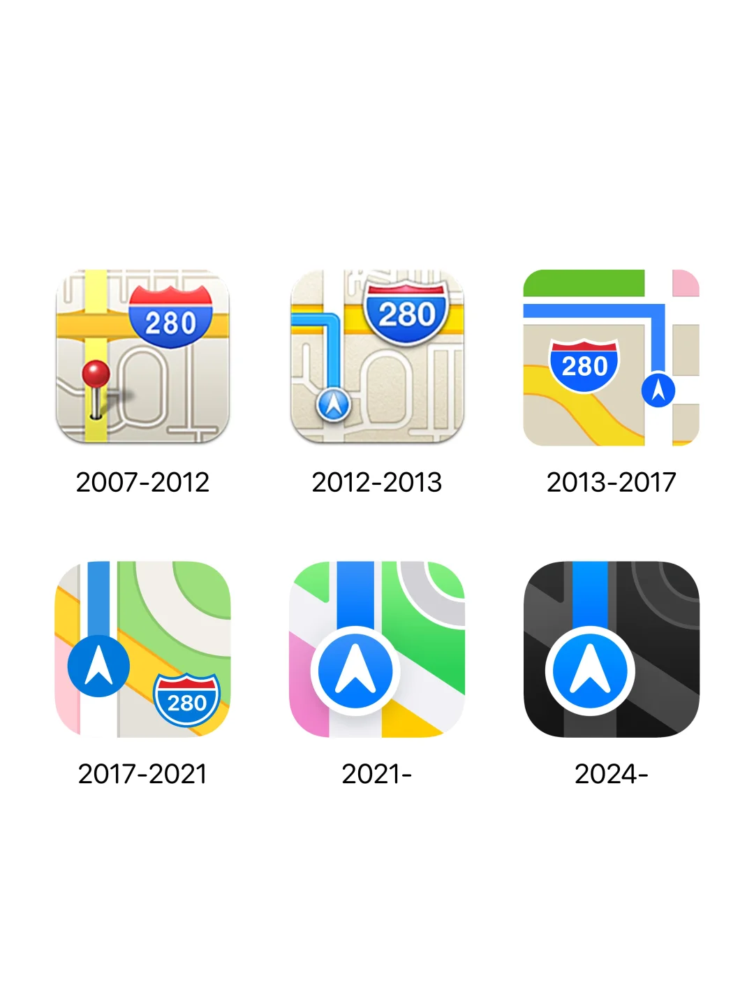 Apple Maps 历代图标🗺️