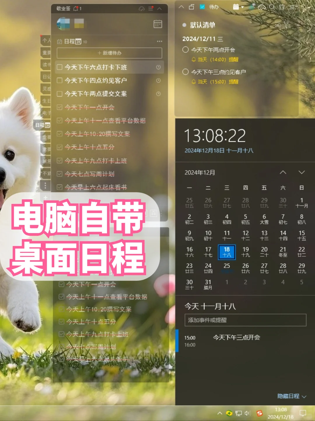 Win桌面小组件！5款好用的日程app推荐