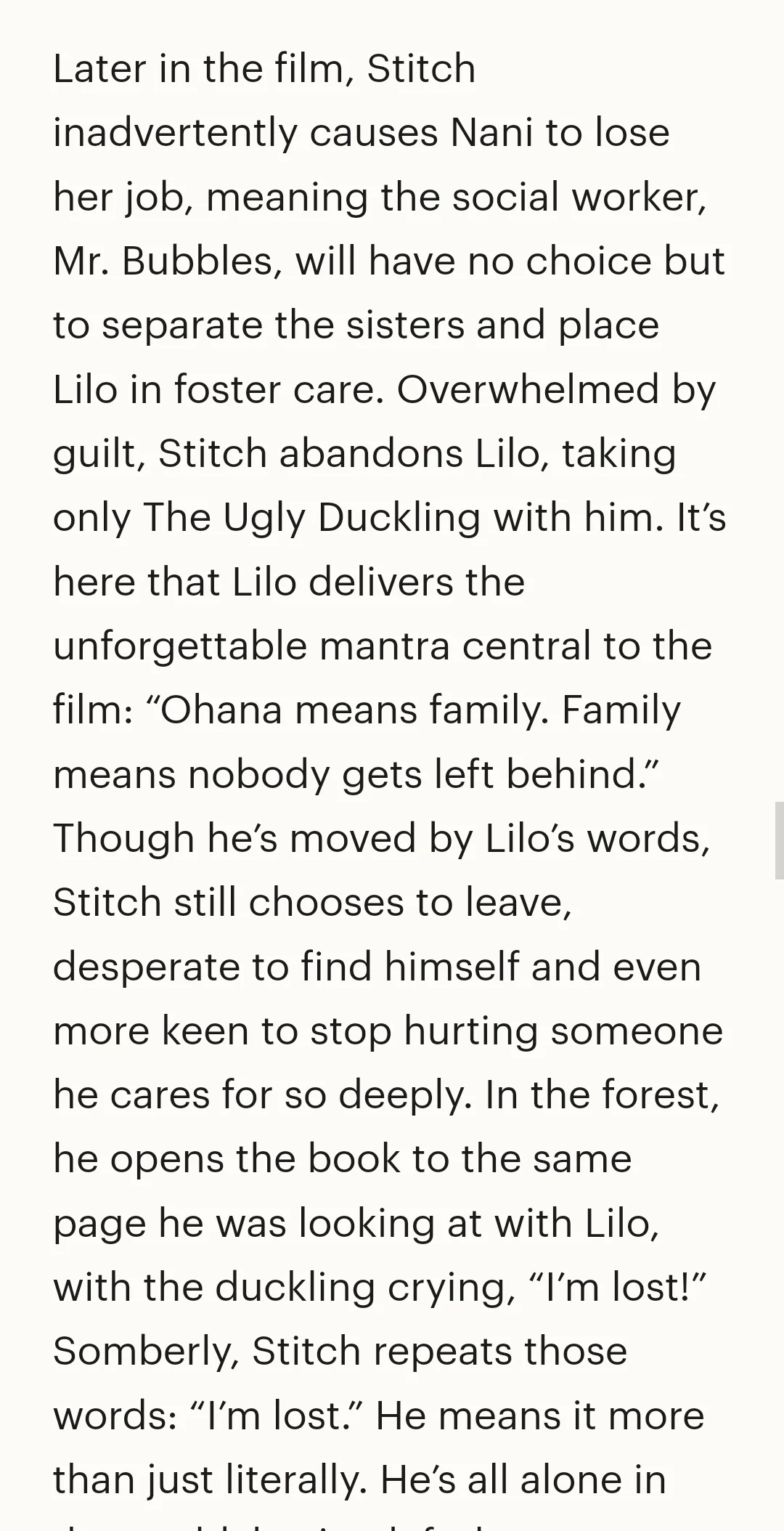 迪士尼dirty史迪奇。他没有自己的故事了