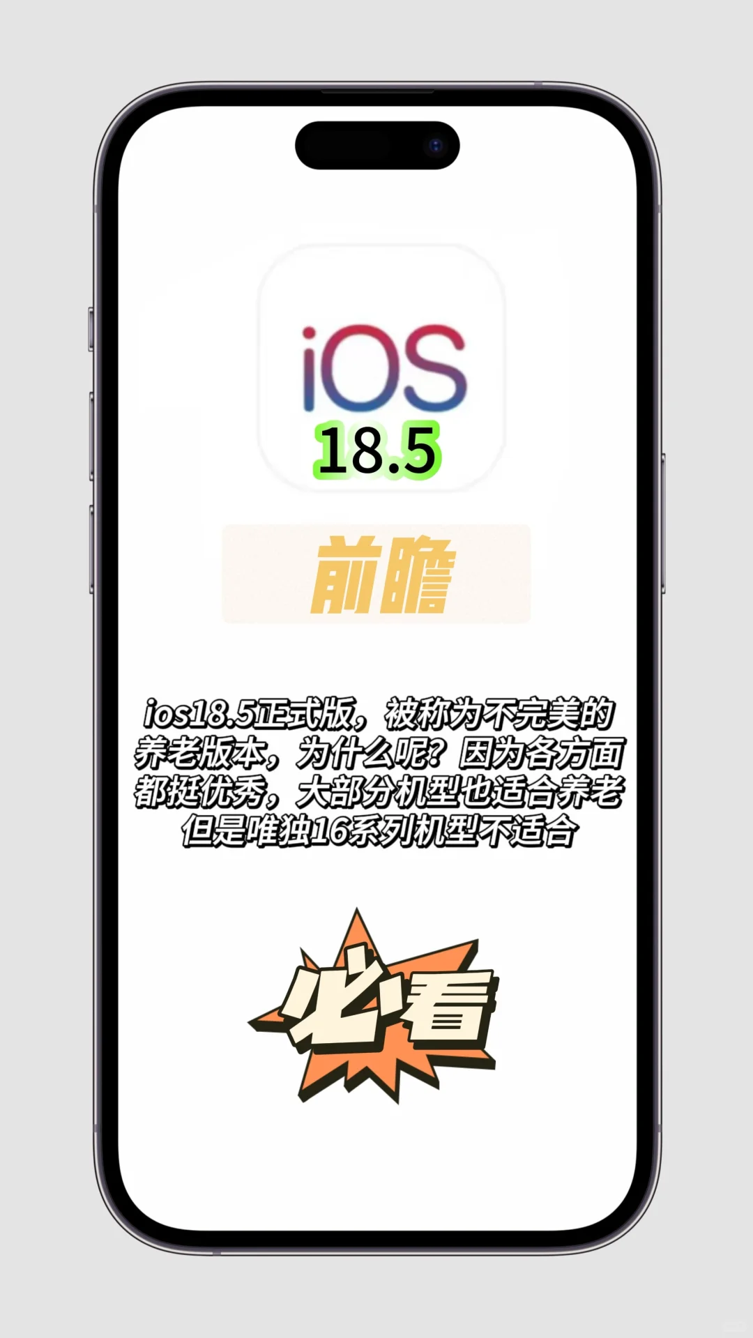 iOS 18.5 养老版终极指南！