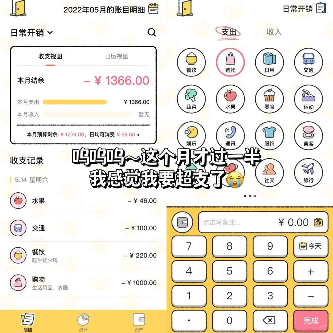 苹果安卓都能用的记账APP！敲实用😭