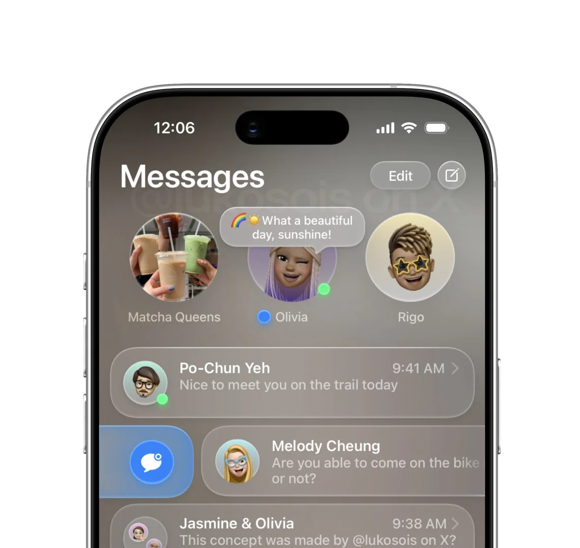 Apple设计｜iOS19 Message信息应用重新设计