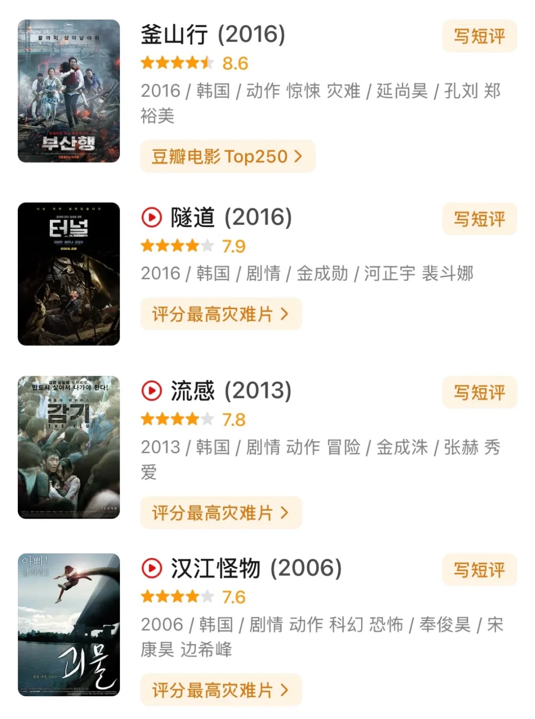 个人喜好电影推荐