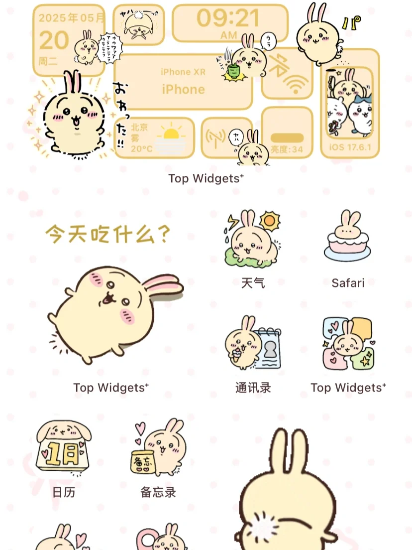 🆓免费动态手机主题✨可爱乌萨奇主题