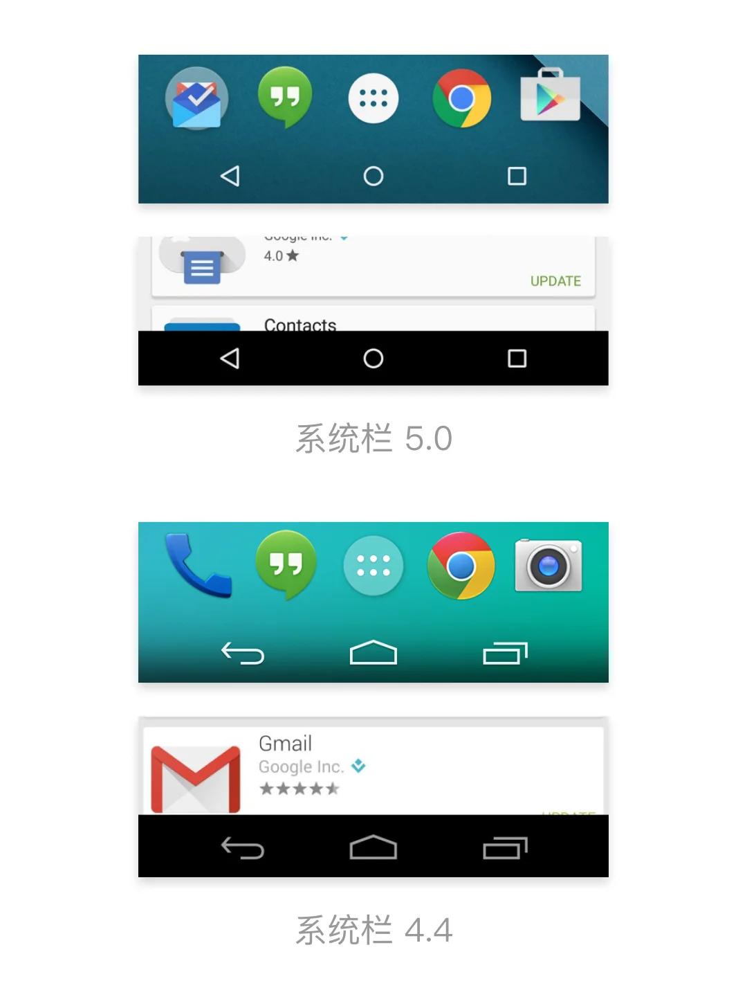 使用 Material Design 的安卓 5.0