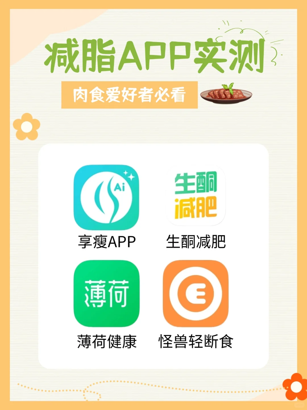 4款减脂APP实测！肉食爱好者的减脂方案～