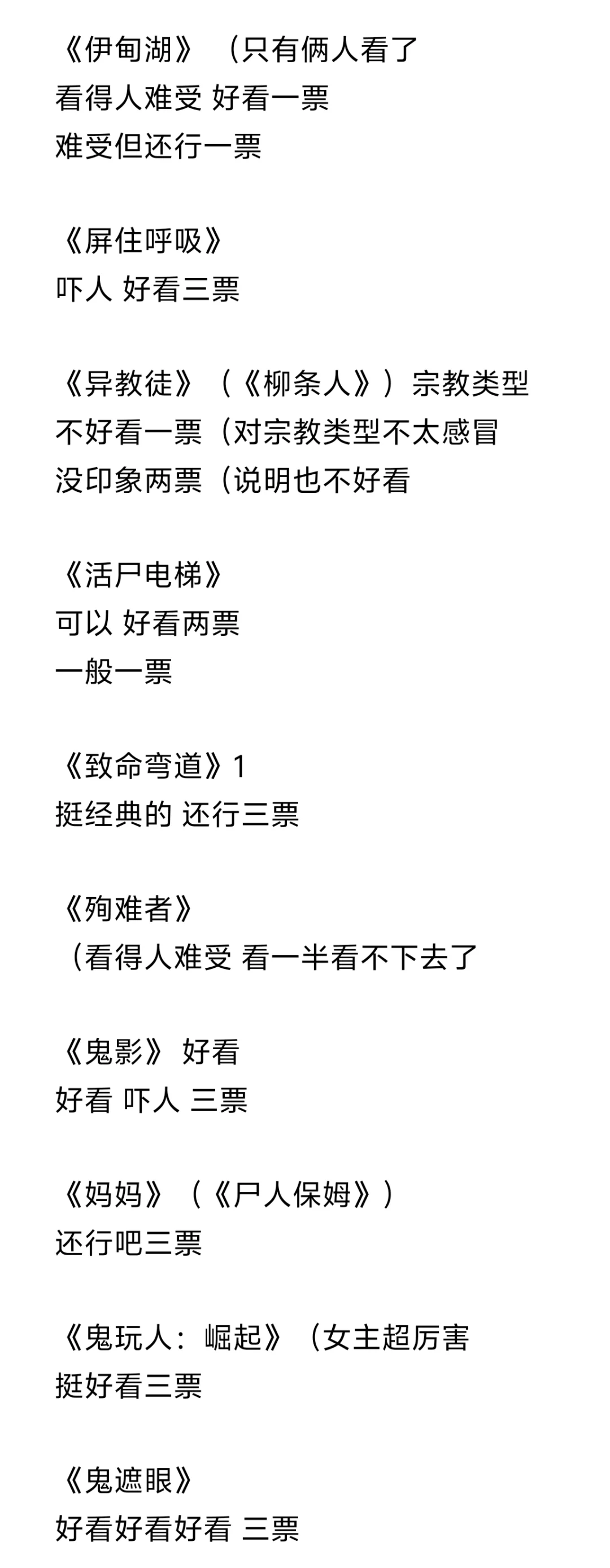 大学四年看了100部恐怖片