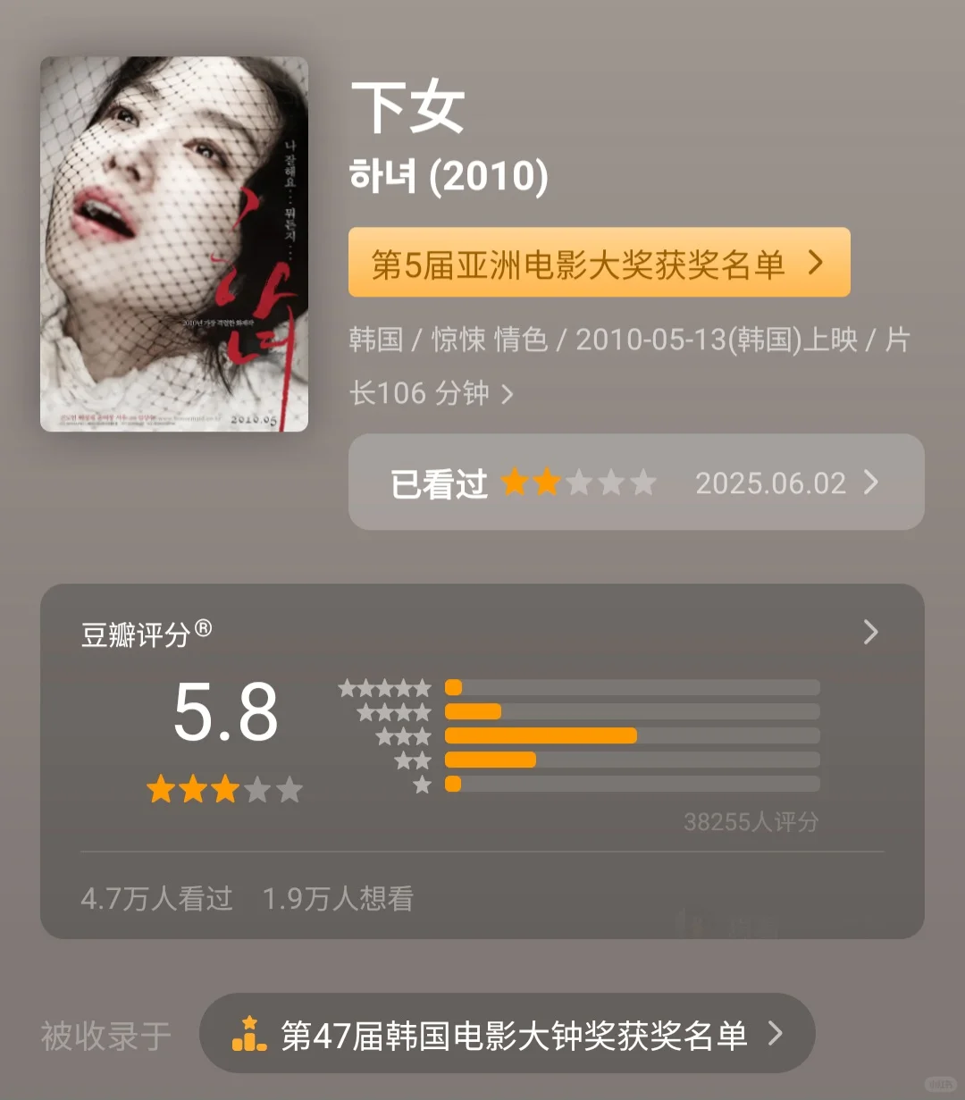 慕名看了《下女》