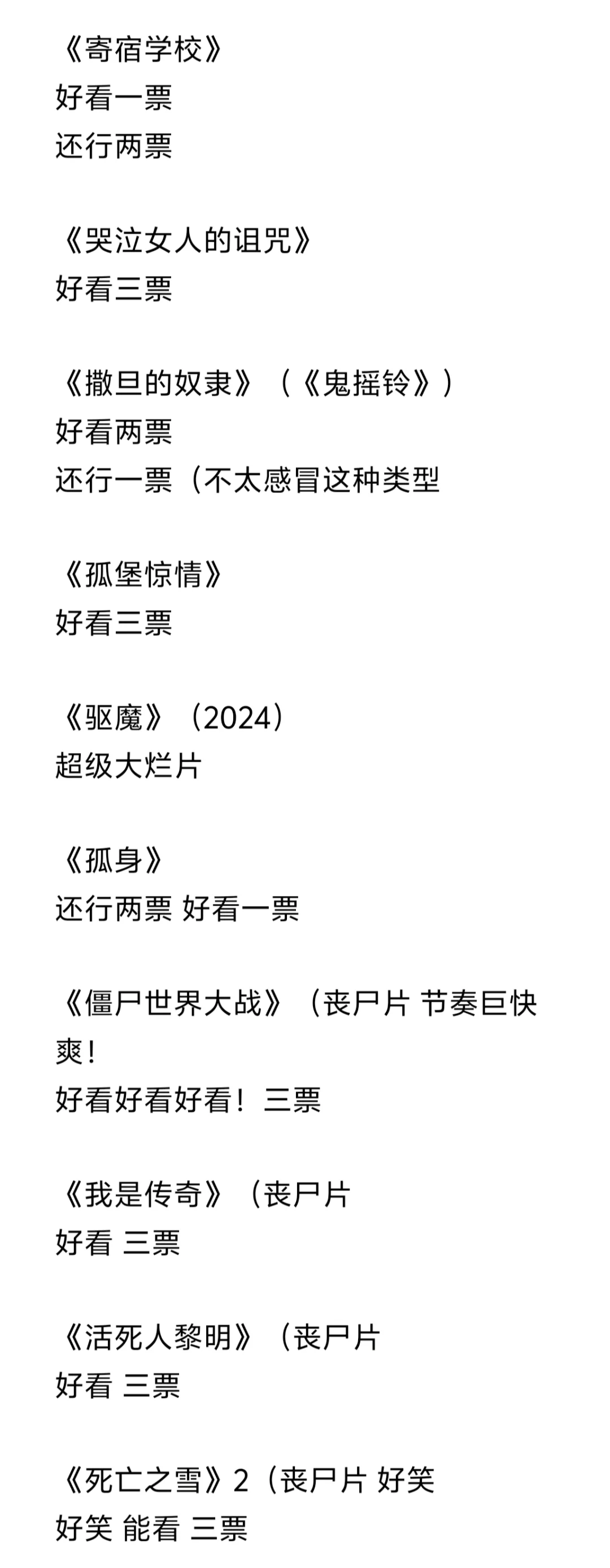 大学四年看了100部恐怖片
