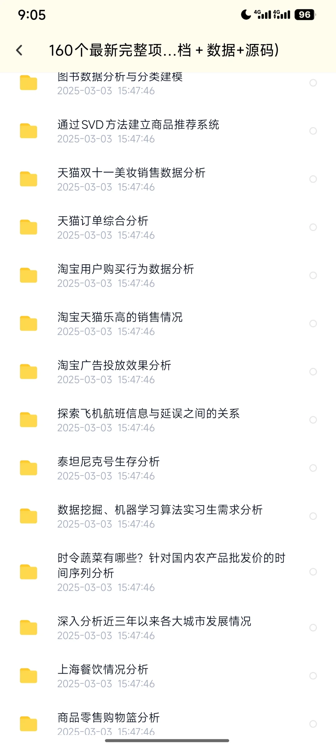 最新160个数据分析项目【源码＋文档】