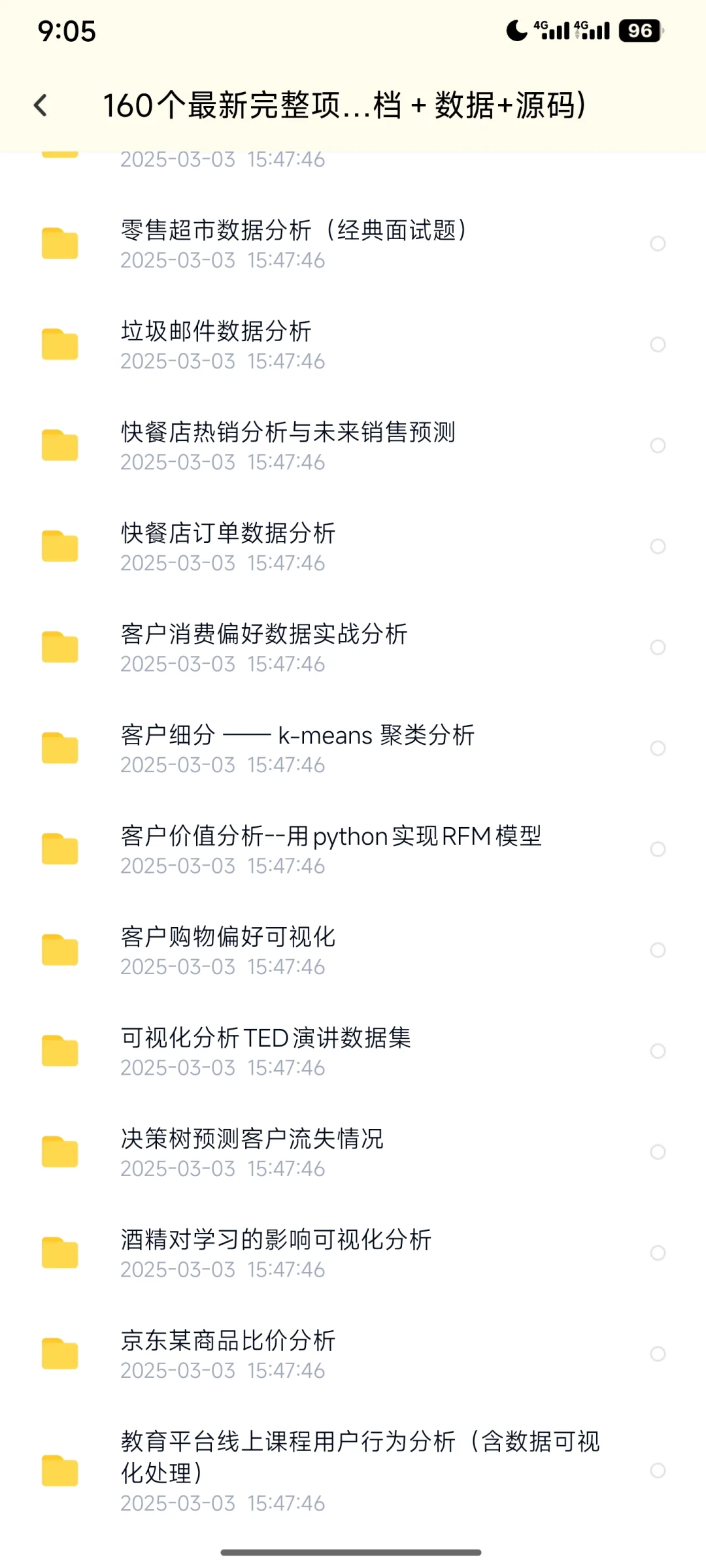 最新160个数据分析项目【源码＋文档】