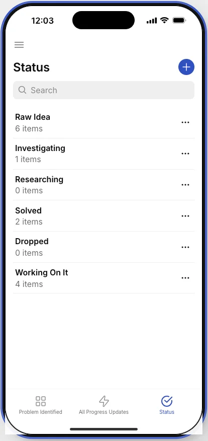 给自己做了一个问题解决进度app