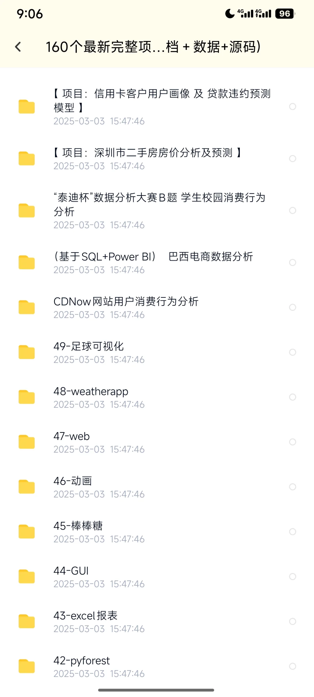 最新160个数据分析项目【源码＋文档】