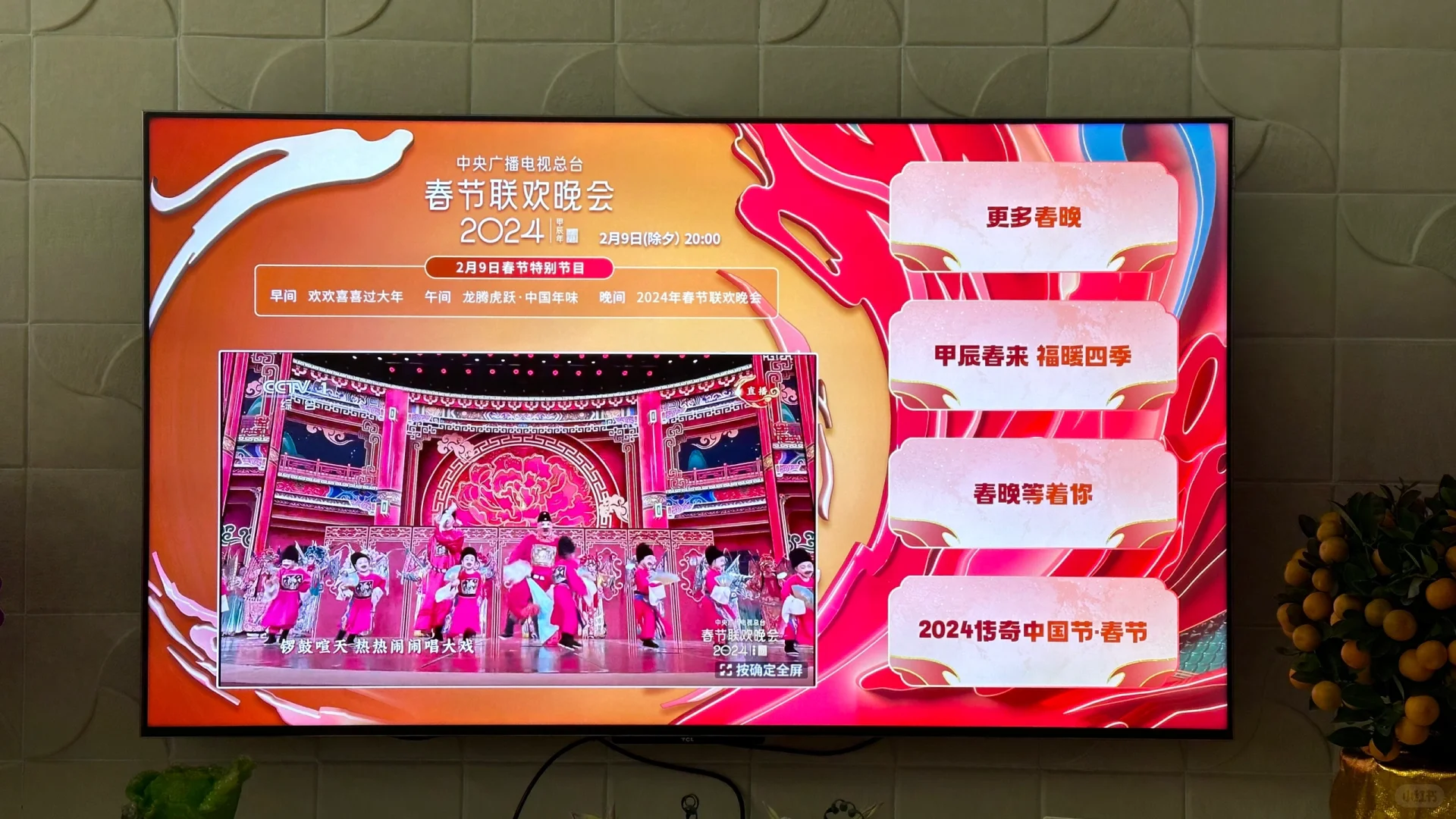 TCL电视免费看春晚小技巧