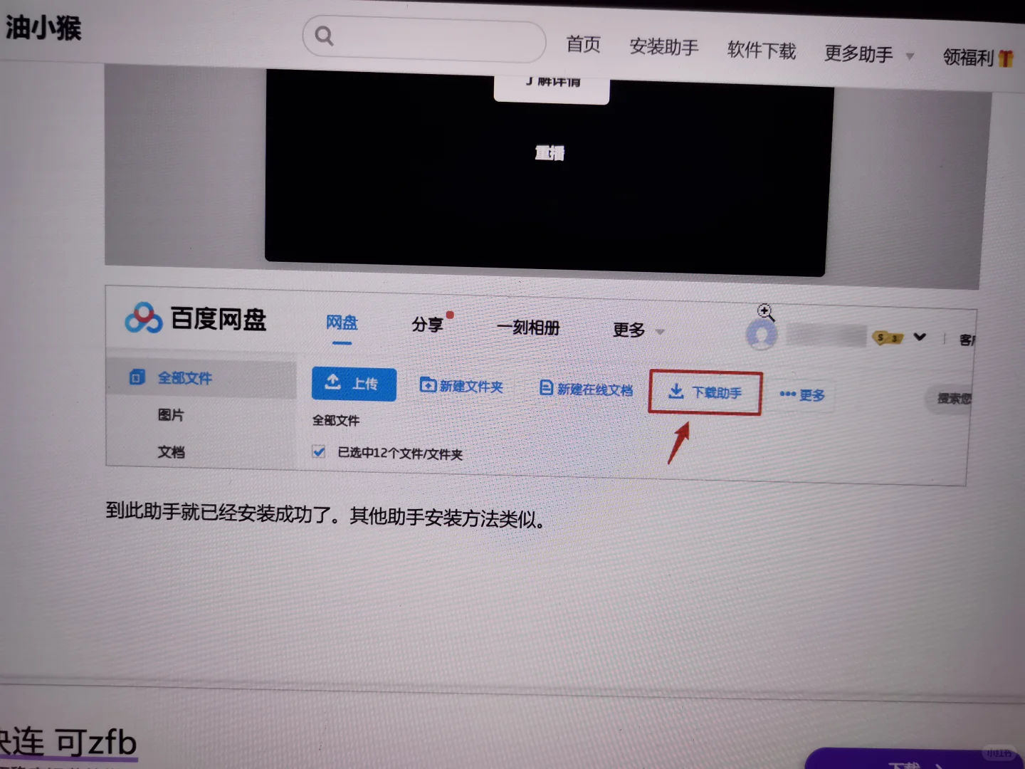 为什么安装了脚本以后没有出现下载助手啊