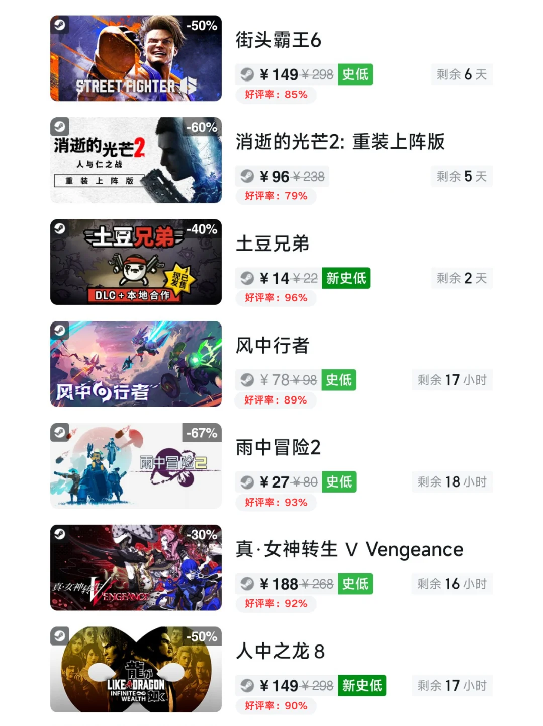 抓紧开机！11月7日Steam游戏史低汇总