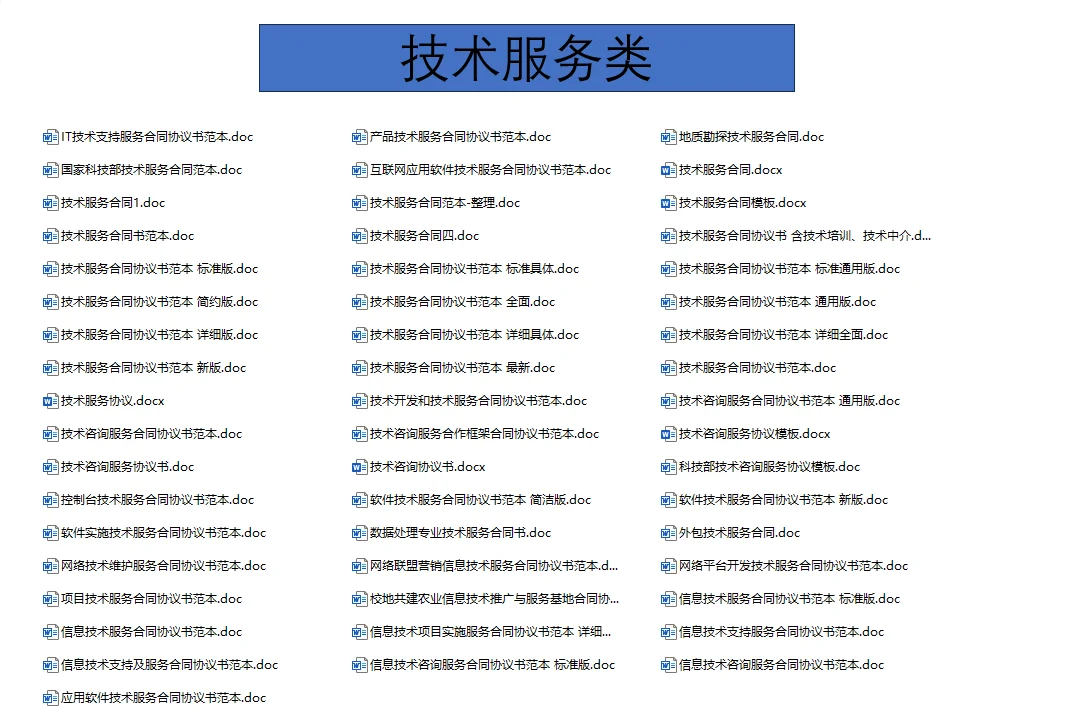 技术服务类合同范本网络信息应用IT协议模板