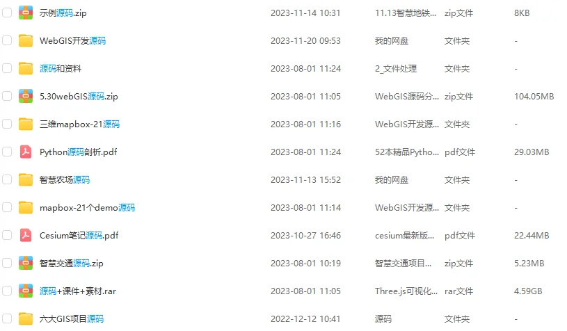 GIS源码合集，可做毕设、论文、学习使用