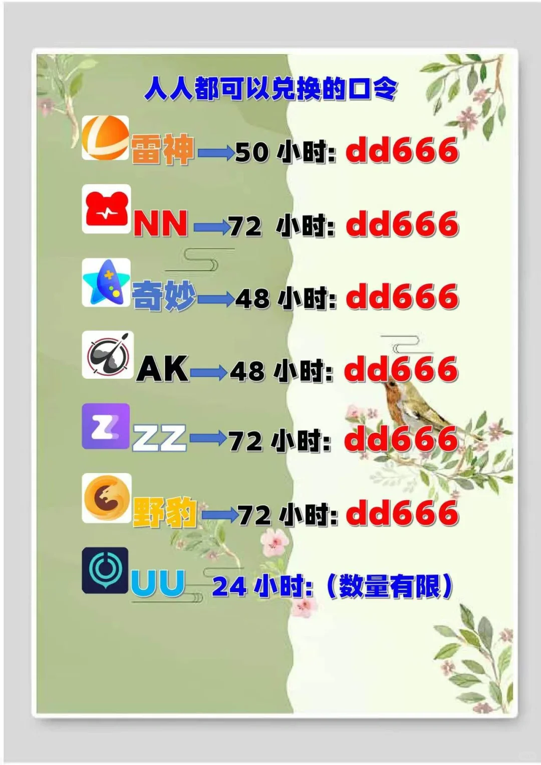 游戏加速器兑换口令