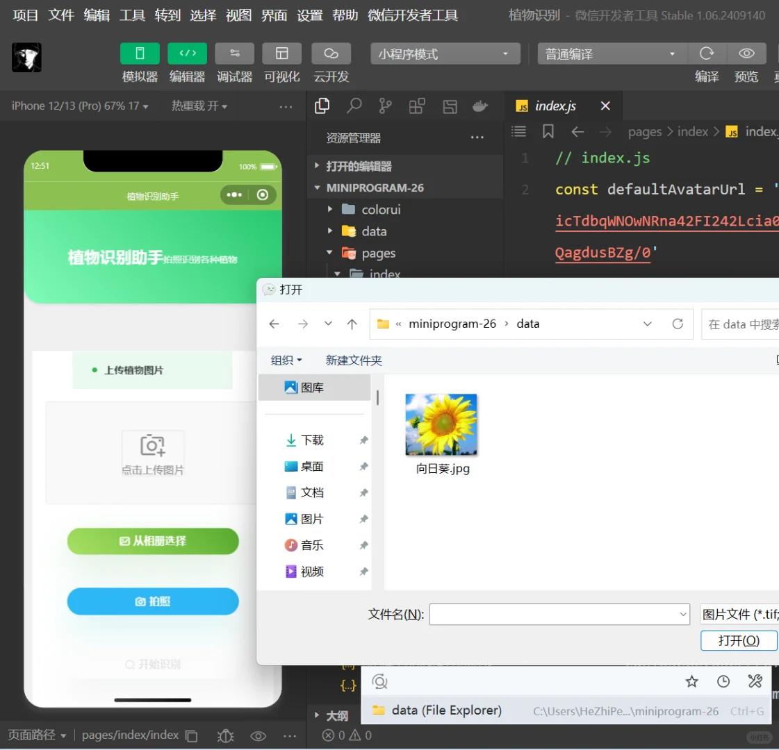 植物识别助手小程序