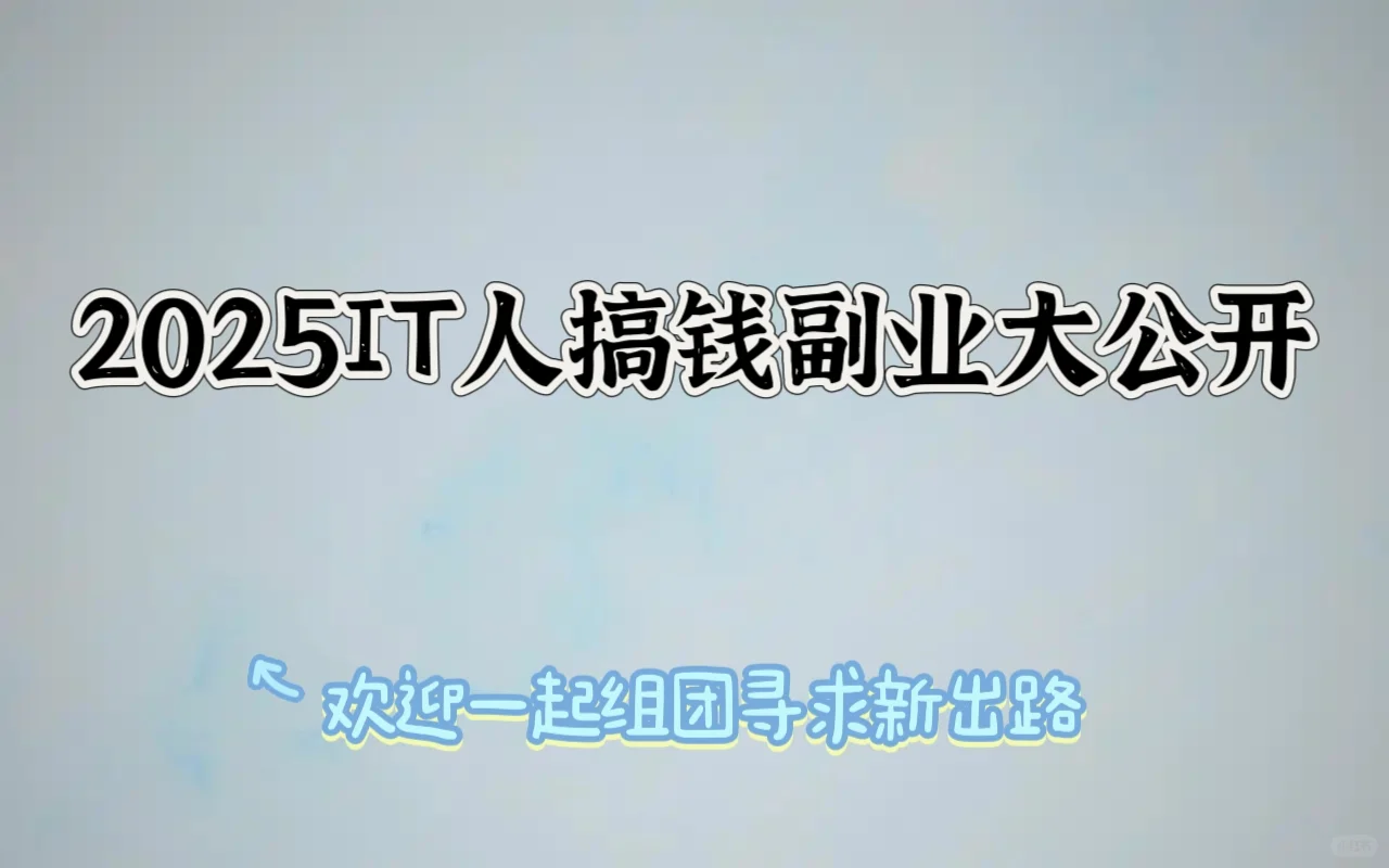 IT人摸鱼指南：高效搞钱副业大公开