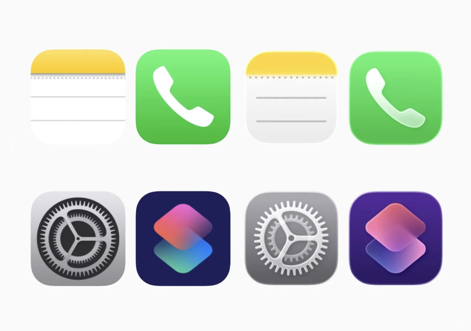  iOS 26🆚 iOS18图标｜层次分明的卡通拟物？