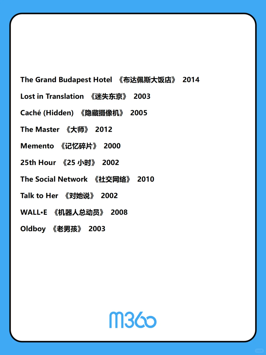 BBC评选21世纪100部最伟大电影全榜单来袭！