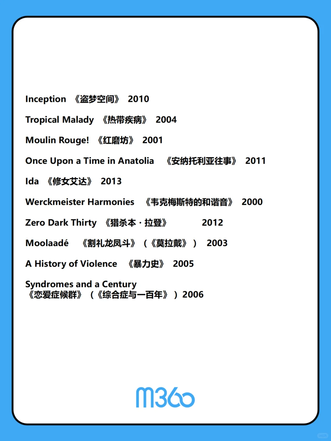 BBC评选21世纪100部最伟大电影全榜单来袭！