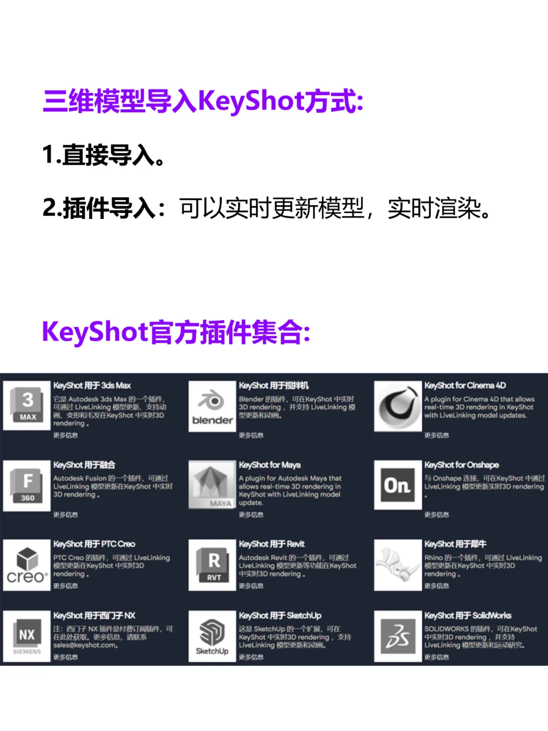 keyshot及其他三维软件 同步插件集合