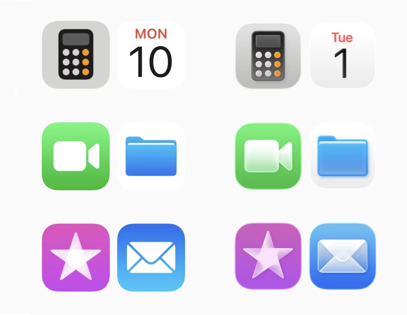  iOS 26🆚 iOS18图标｜层次分明的卡通拟物？
