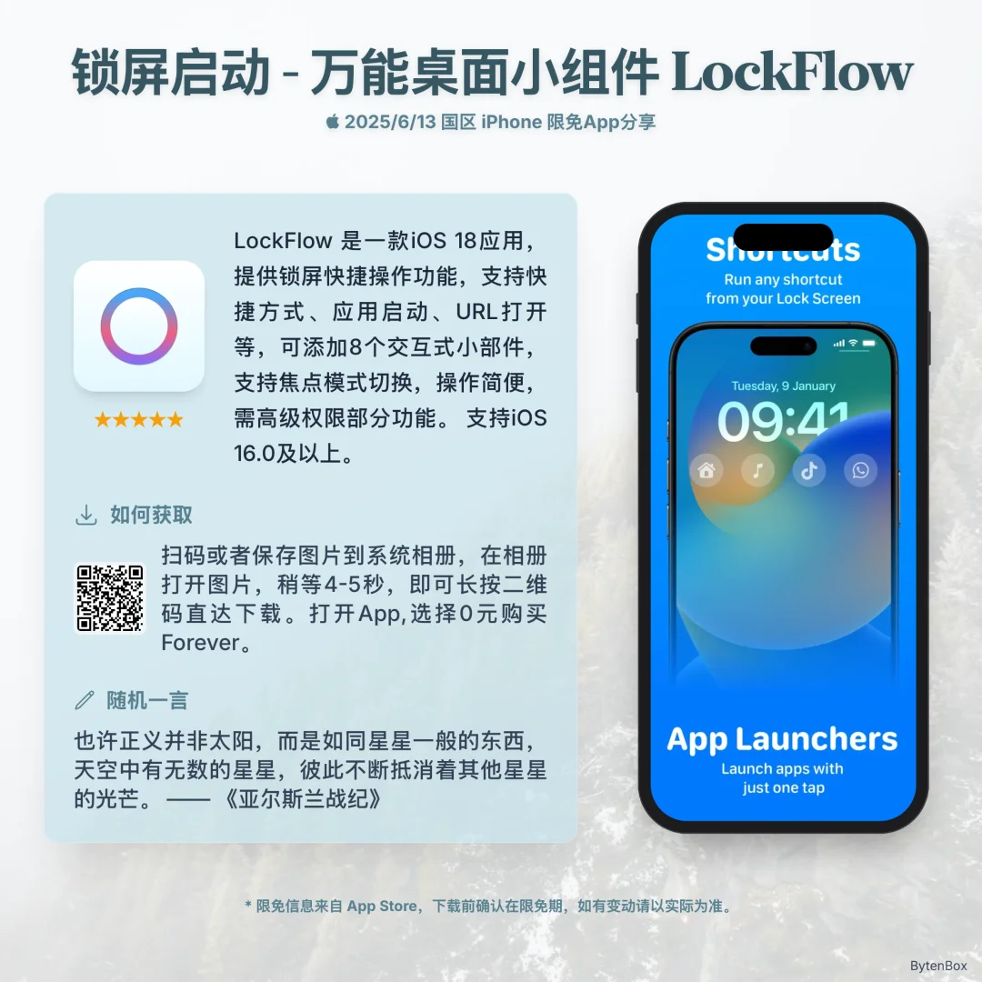 万能桌面小组件 Lockflow 限免App