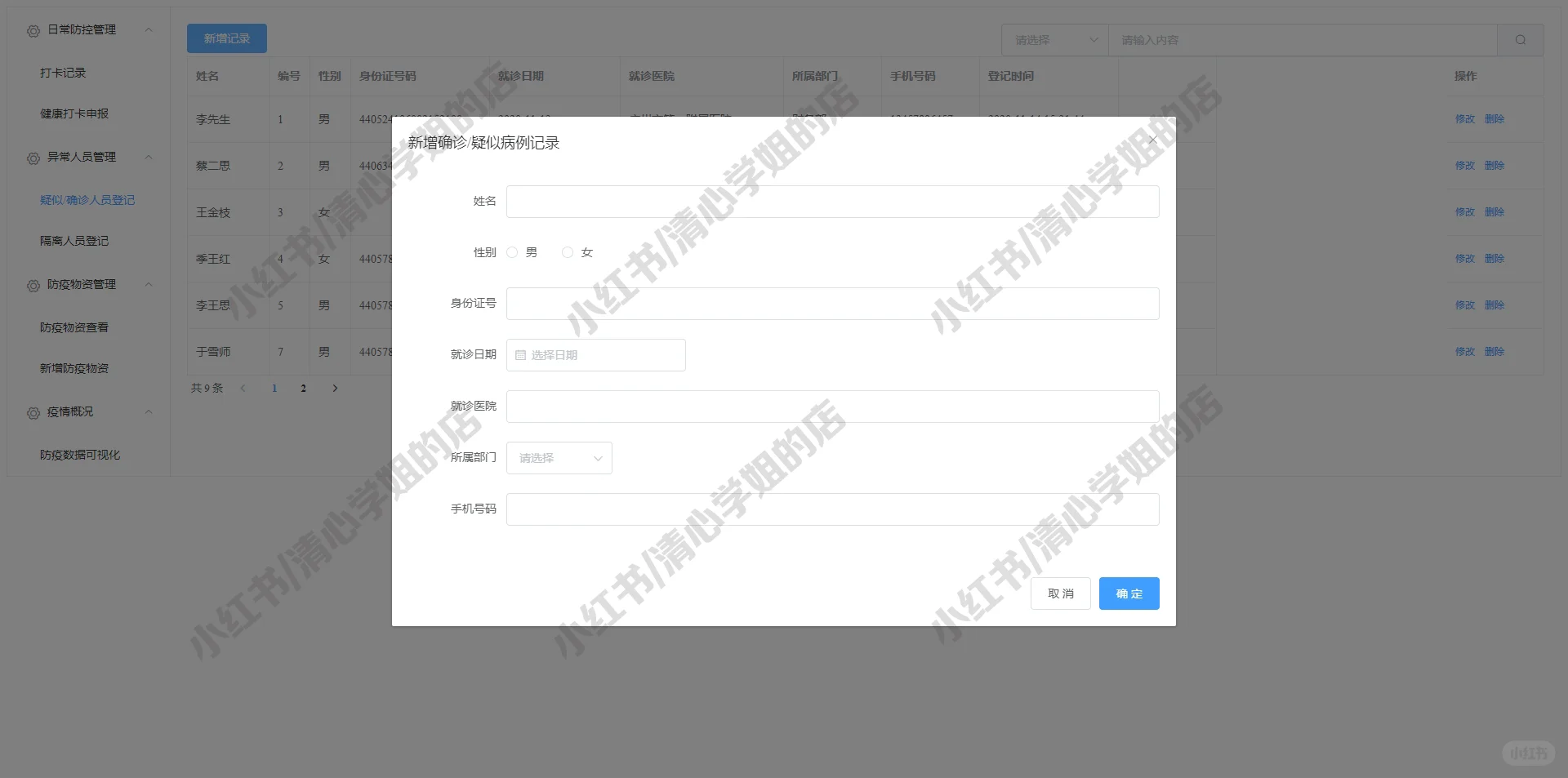 SpringBoot+Vue疫情防控管理系统源码mysql