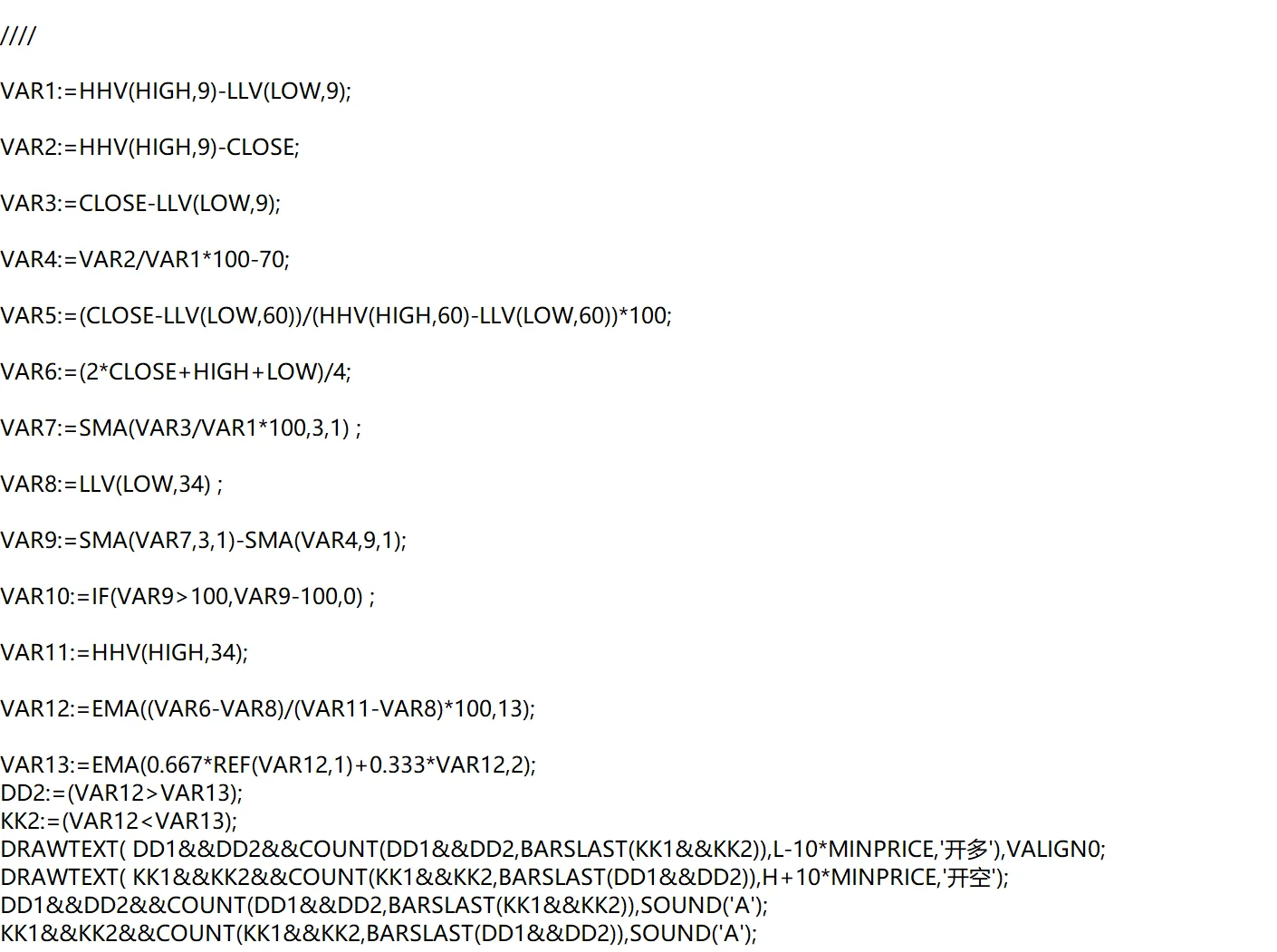 分享文华wh6可用的多空系统源码