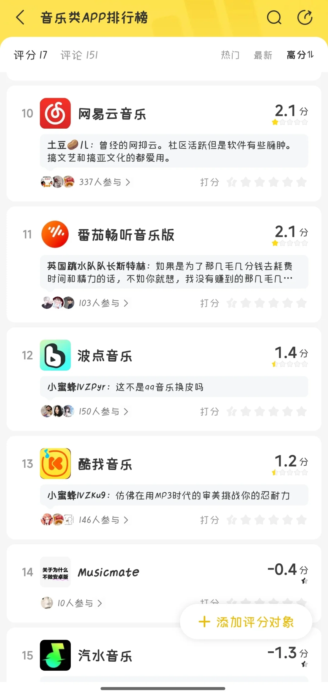 音乐类app横评