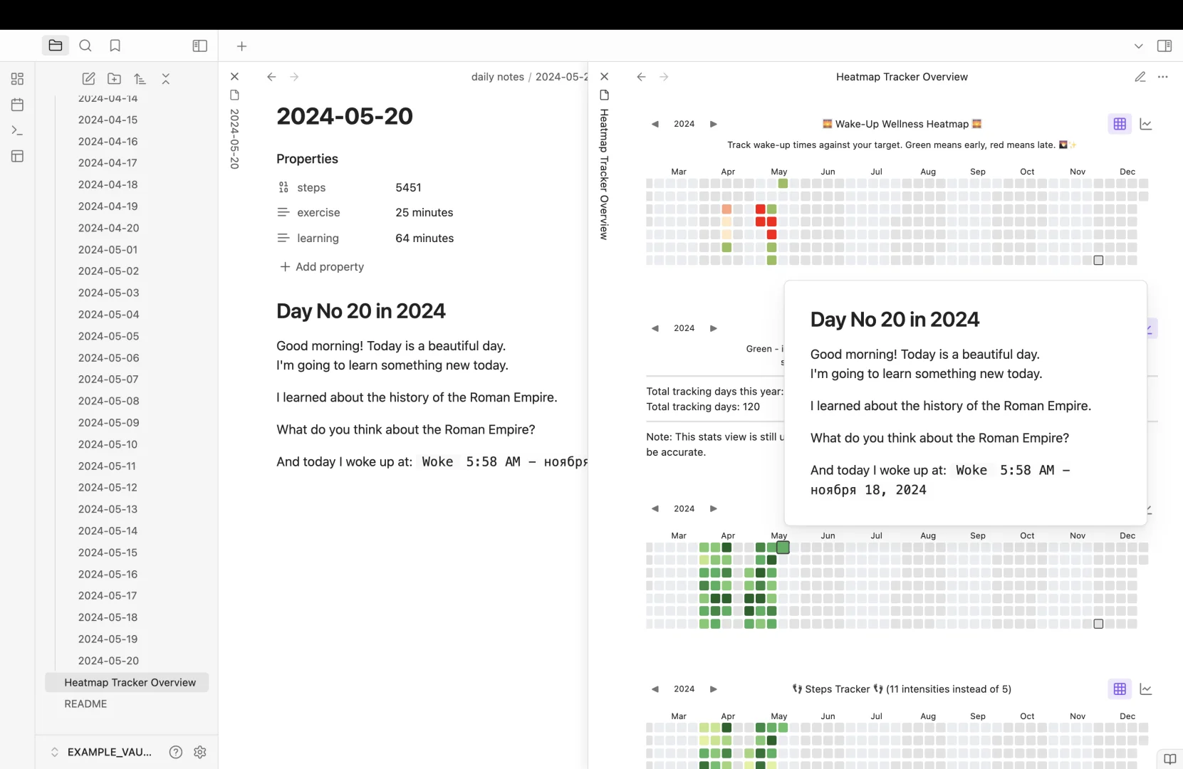 使用 Obsidian 插件进行习惯追踪