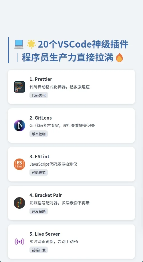 20个VSCode神级插件｜程序员生产力直接起飞