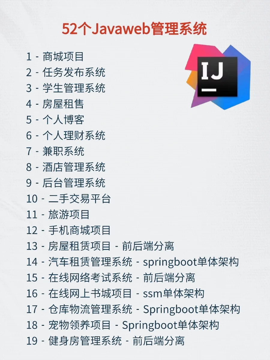 55套Javaweb管理系统，拿走直接用！