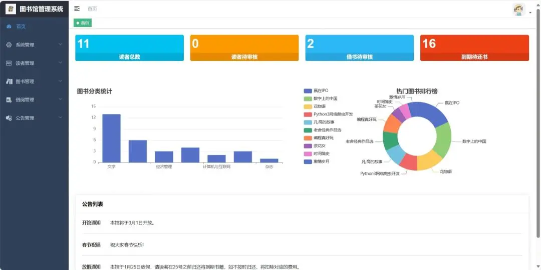 图书管理系统，有源码可分享。